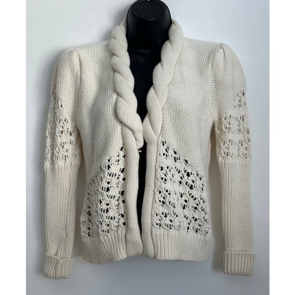 Boston proper twisted collar knitted 100% cotton open front cardigan size Small - Picture 7 of 9